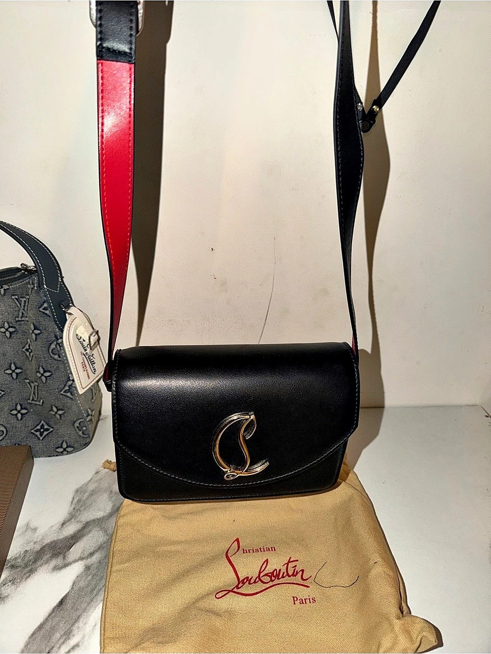 Elisa Shoulder Bag Black & Red Crossbody Bag